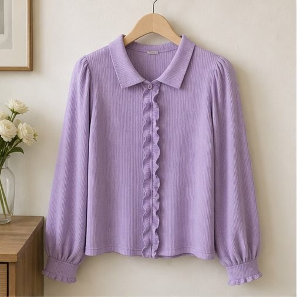 Lilac Button Blouse